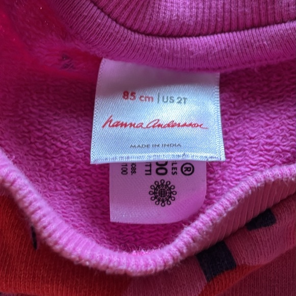 Hanna Andersson Dresses sz 85 cm 2T Pink flowers Green tree long sleeve - Picture 3 of 5